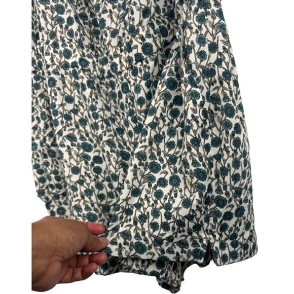 Ann Taylor Loft Floral Button Front‎ Sleeveless Side Pockets Slits Romper Size 2 - Picture 5 of 12